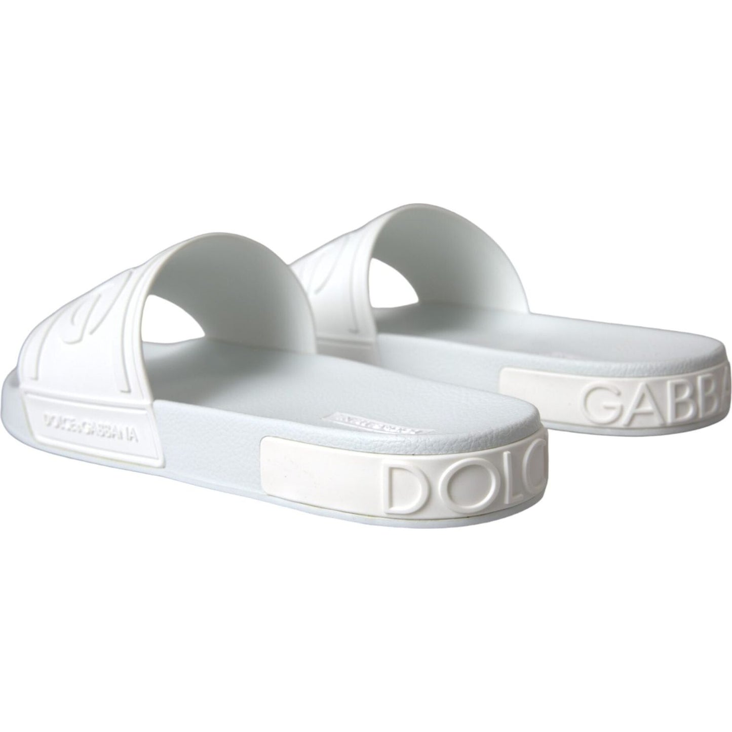 Dolce & Gabbana White Rubber Slides Sandals Beachwear Shoes Dolce & Gabbana Lavender