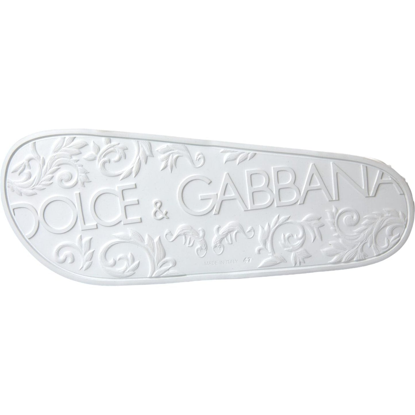 Dolce & Gabbana White Rubber Slides Sandals Beachwear Shoes Dolce & Gabbana Lavender