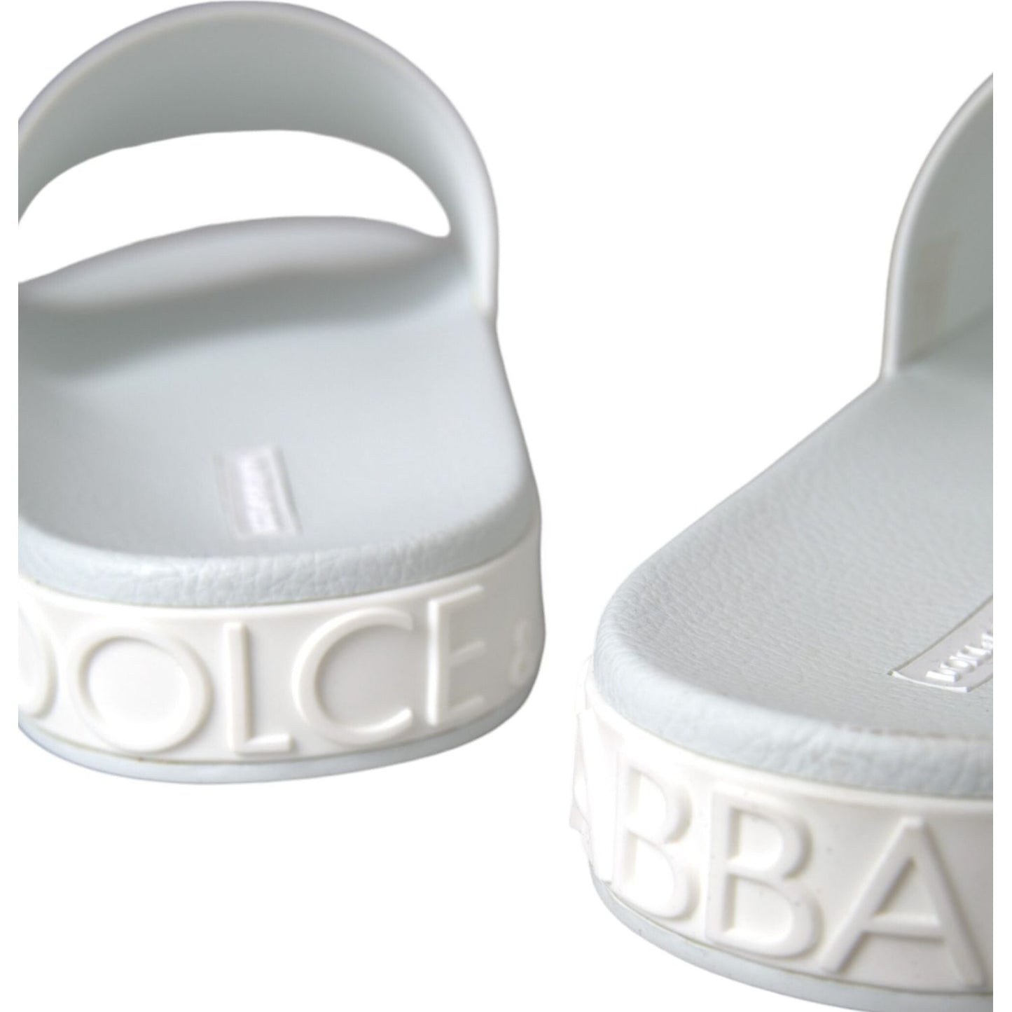 Dolce & Gabbana White Rubber Slides Sandals Beachwear Shoes Dolce & Gabbana Light Gray