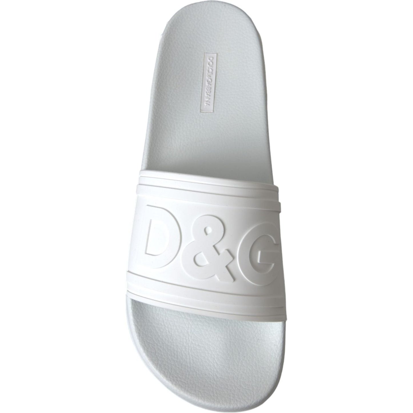Dolce & Gabbana White Rubber Slides Sandals Beachwear Shoes Dolce & Gabbana Gray