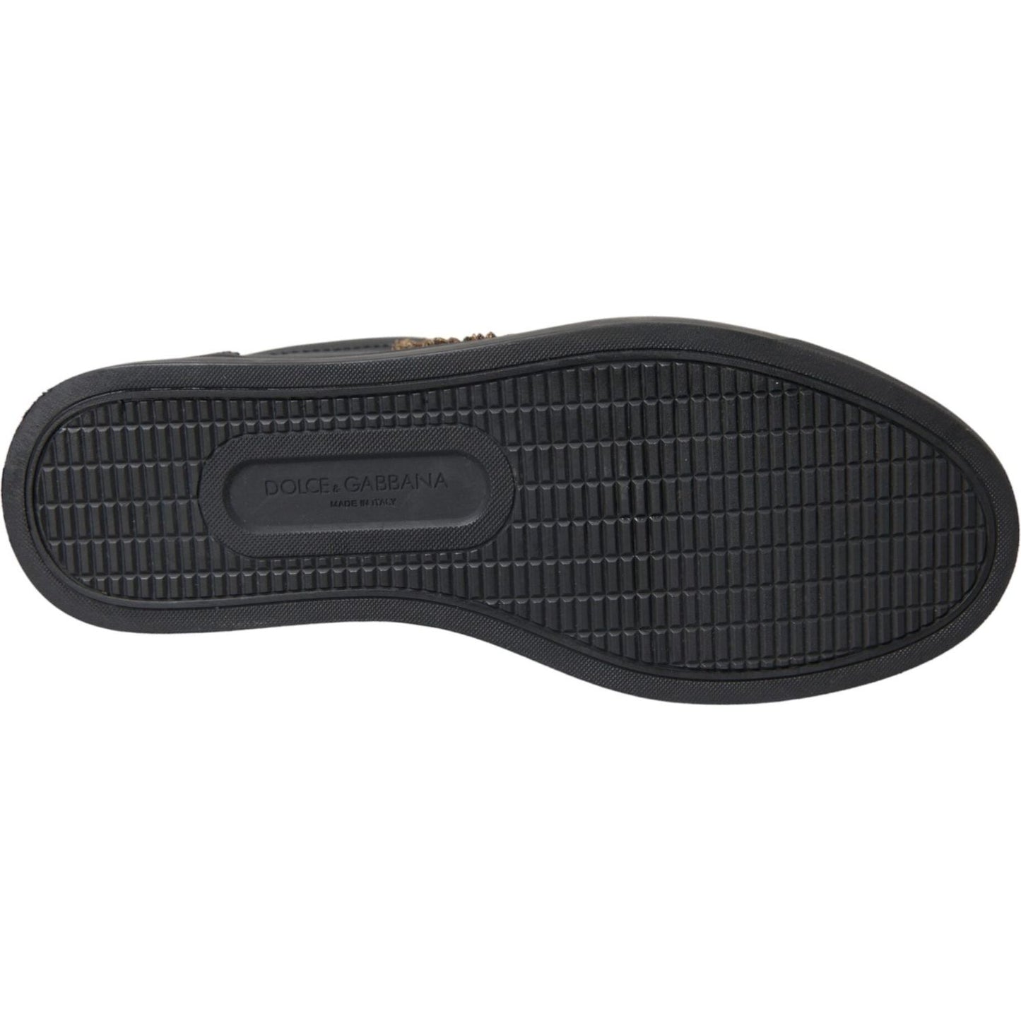 Dolce & Gabbana Black Leather Heart Embellished Sneakers Shoes Dolce & Gabbana Dark Slate Gray