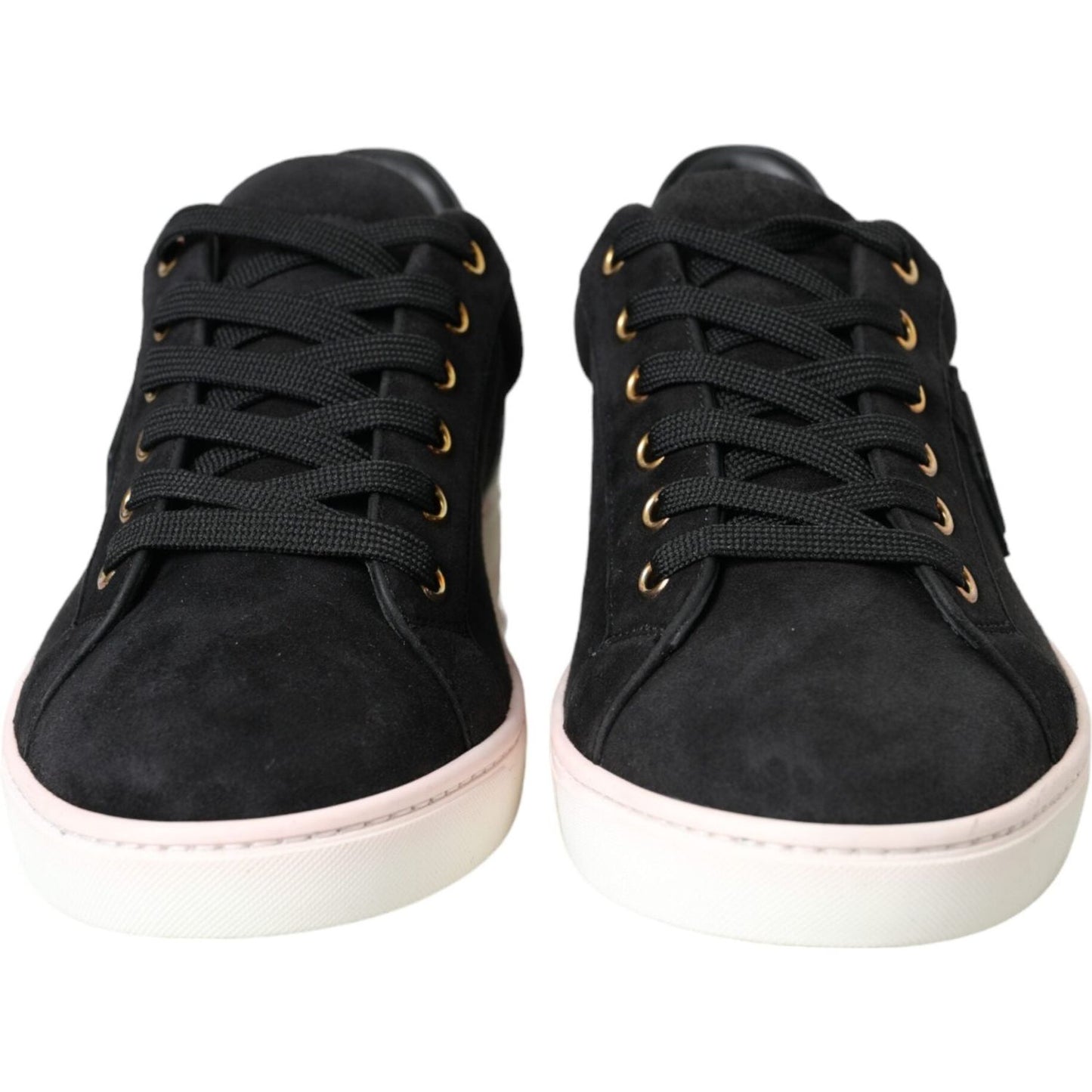 Dolce & Gabbana Black Suede Leather Men Low Top Sneakers Men Shoes Dolce & Gabbana Dark Slate Gray