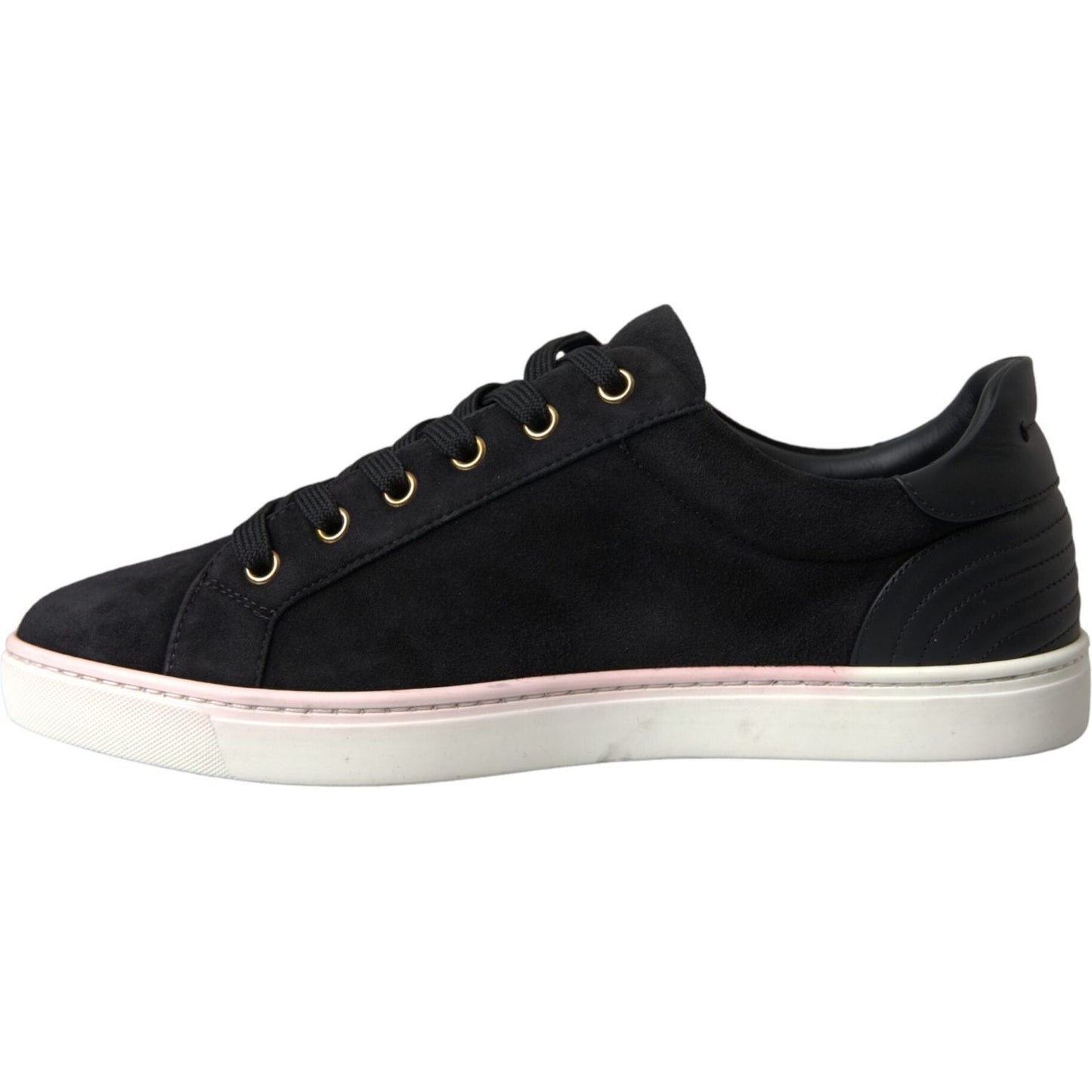 Dolce & Gabbana Black Suede Leather Men Low Top Sneakers Men Shoes Dolce & Gabbana Black