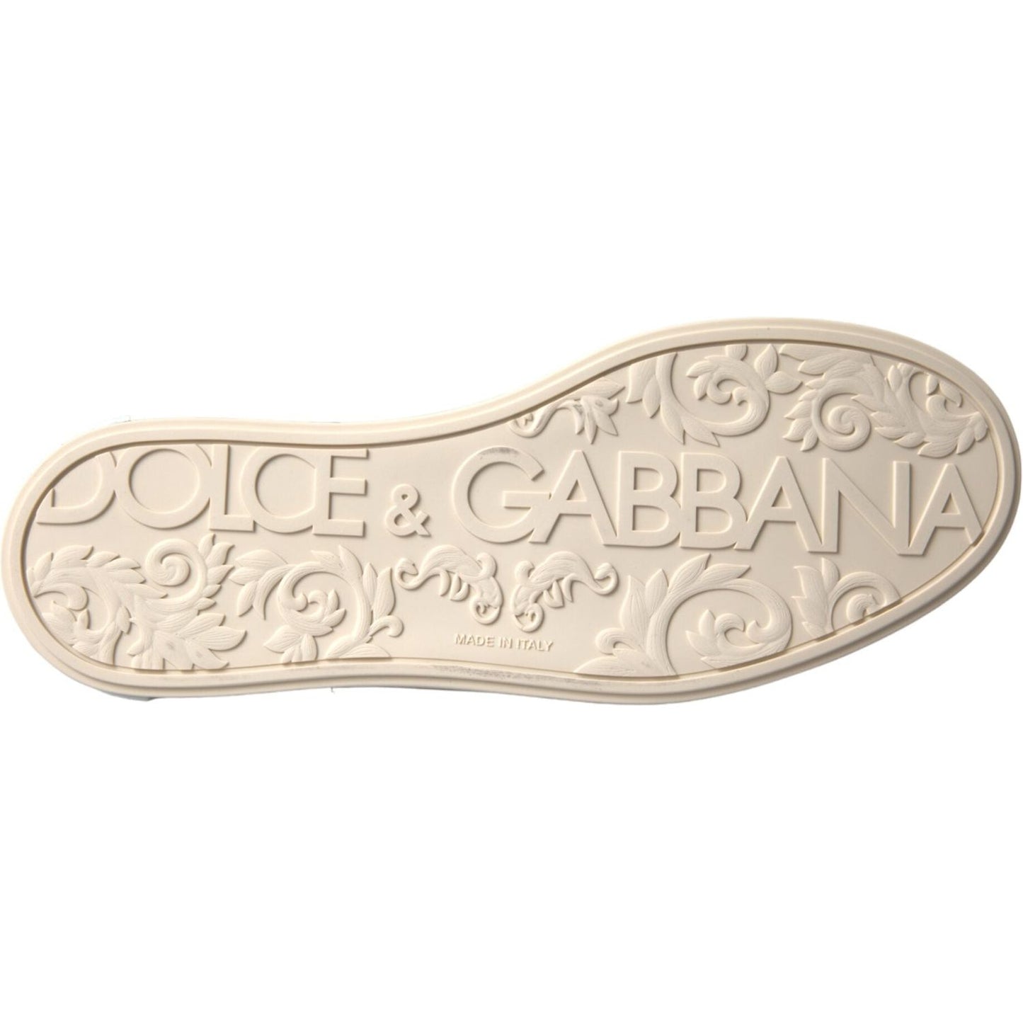 Dolce & Gabbana Silver Portofino Calf Leather Sneakers Men Shoes Dolce & Gabbana Light Gray