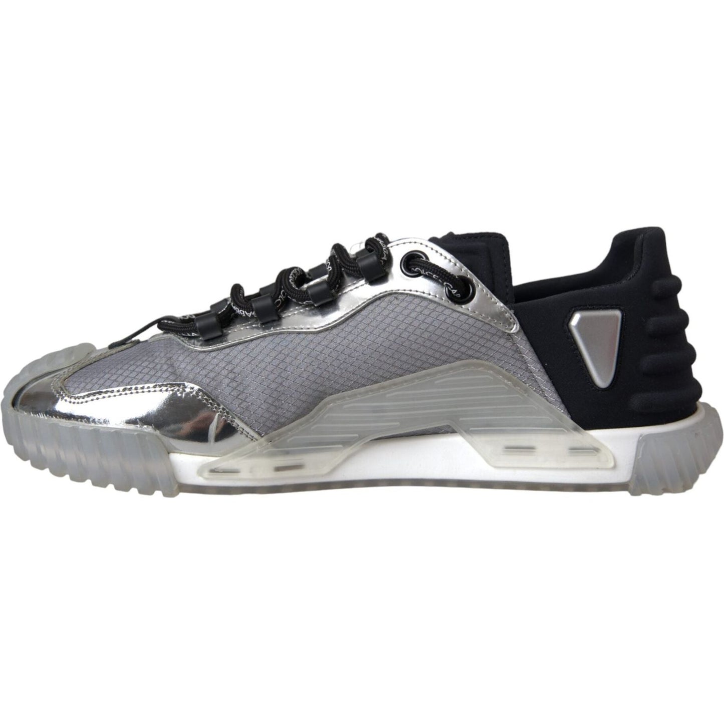 Dolce & Gabbana Silver Black Nylon NS1 Low Top Sneakers Men Shoes Dolce & Gabbana Light Slate Gray
