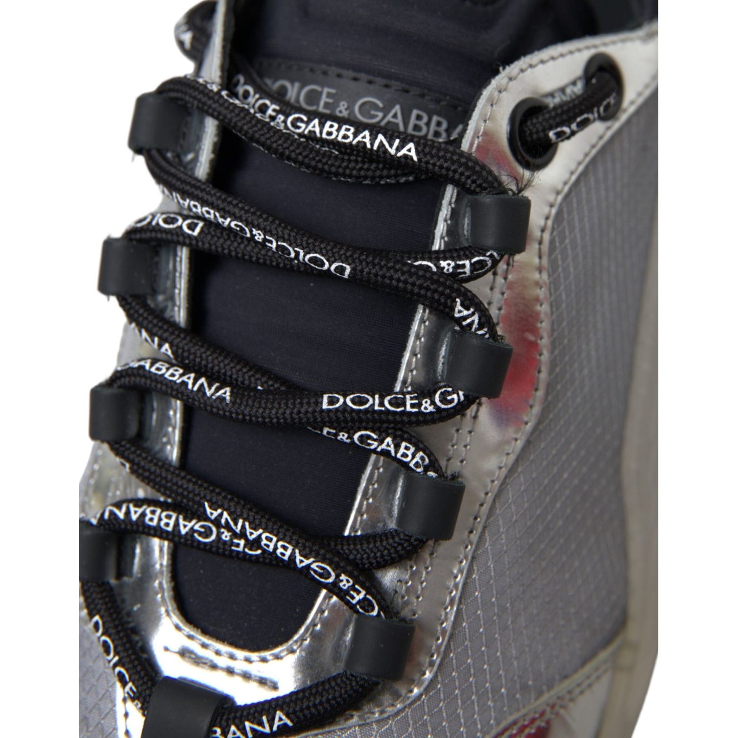 Dolce & Gabbana Silver Black Nylon NS1 Low Top Sneakers Men Shoes Dolce & Gabbana Dark Slate Gray