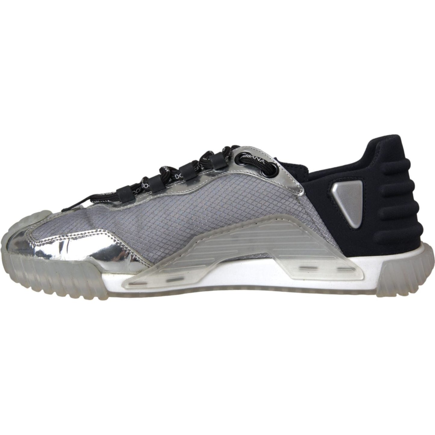 Dolce & Gabbana Silver Black Nylon NS1 Low Top Sneakers Men Shoes Dolce & Gabbana Light Slate Gray