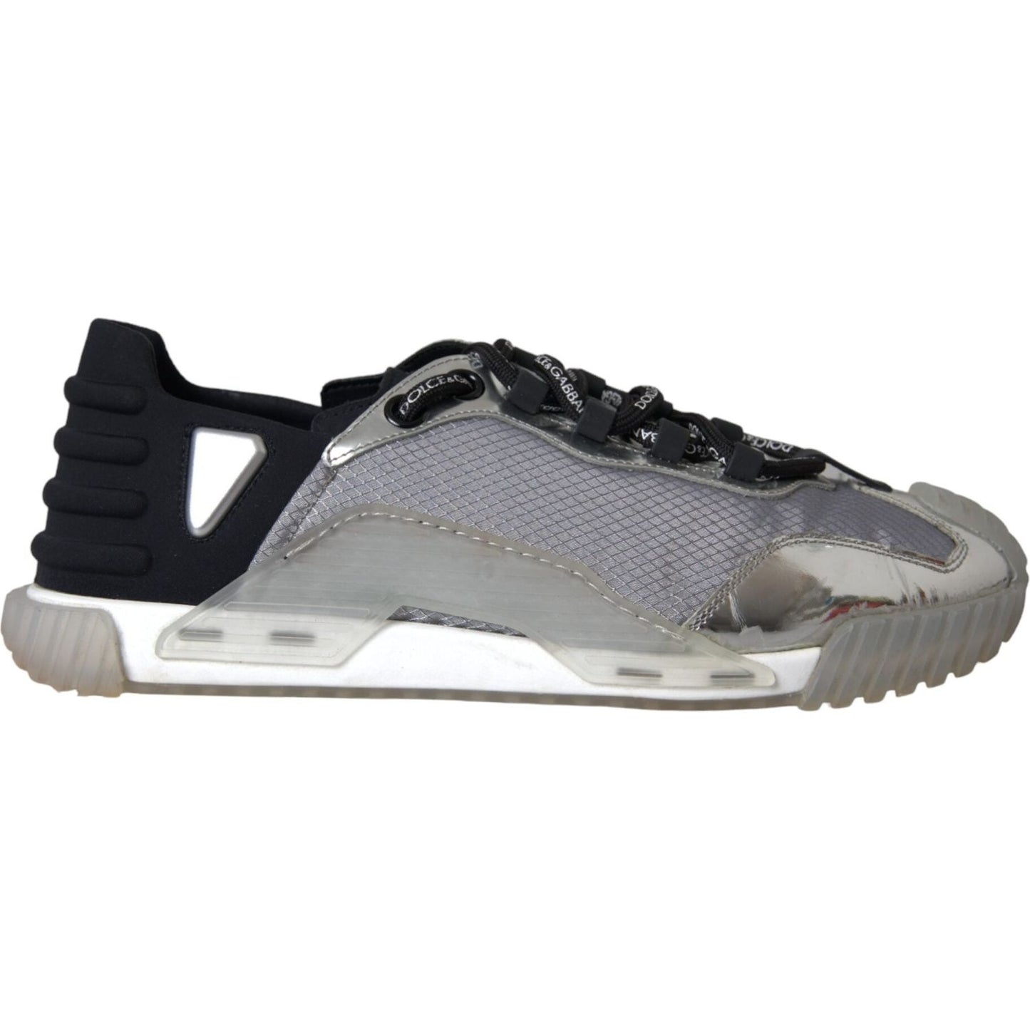 Dolce & Gabbana Silver Black Nylon NS1 Low Top Sneakers Men Shoes Dolce & Gabbana Light Slate Gray