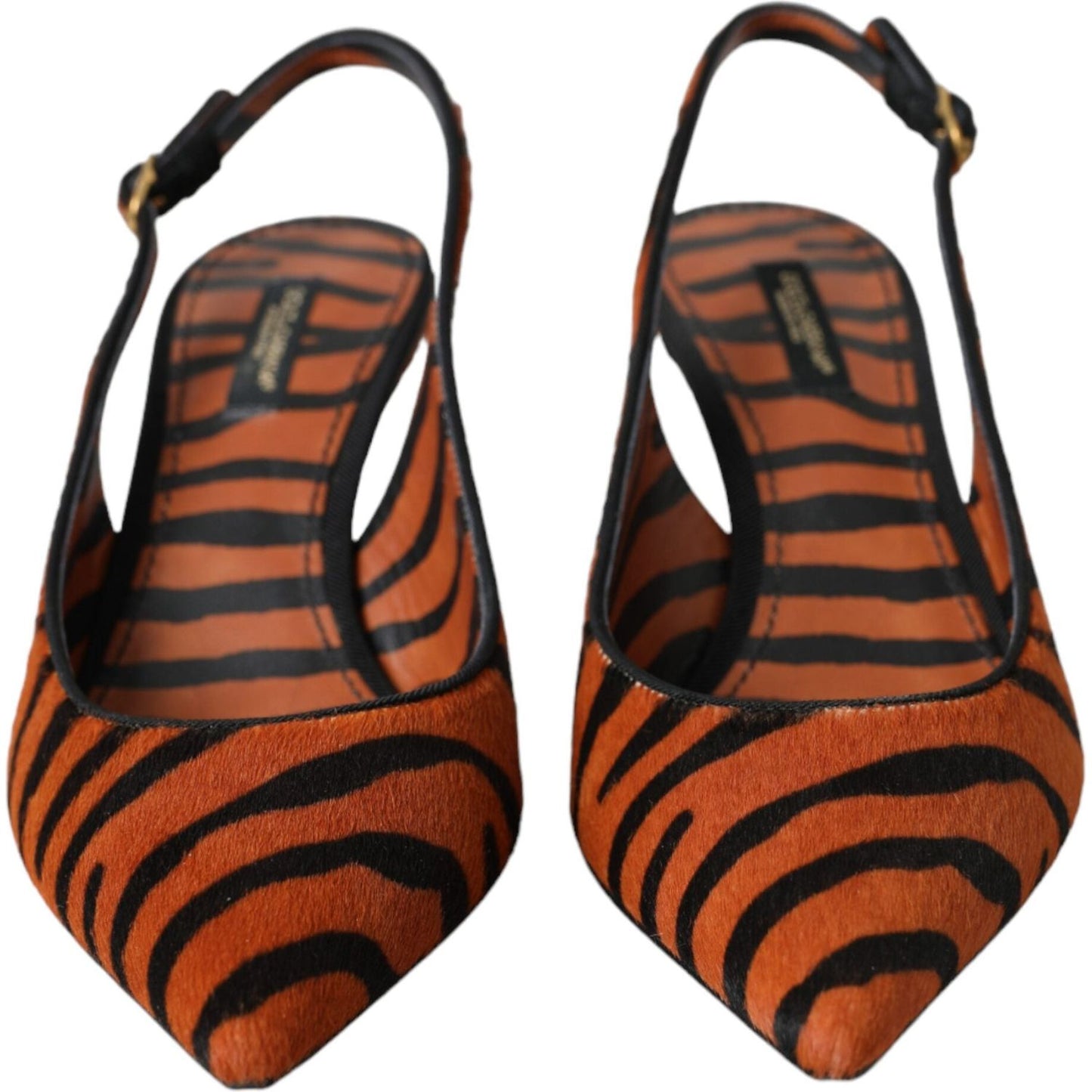 Dolce & Gabbana Dolce & Gabbana Black Orange Zebra Leather Slingbacks Shoes LA11133-35 1728,67345645728,Dolce & Gabbana,EU35/US4.5,EU36/US5.5,EU37/US6.5,EU38/US7.5,Material: Pony Hair,New with tags,Orange,Sandals - Women - Shoes,Shoes,Women - Shoes