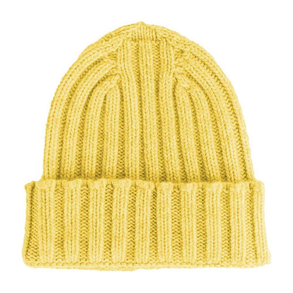 Made in Italy Yellow Cashmere Hats & Cap Made in Italy Light Goldenrod