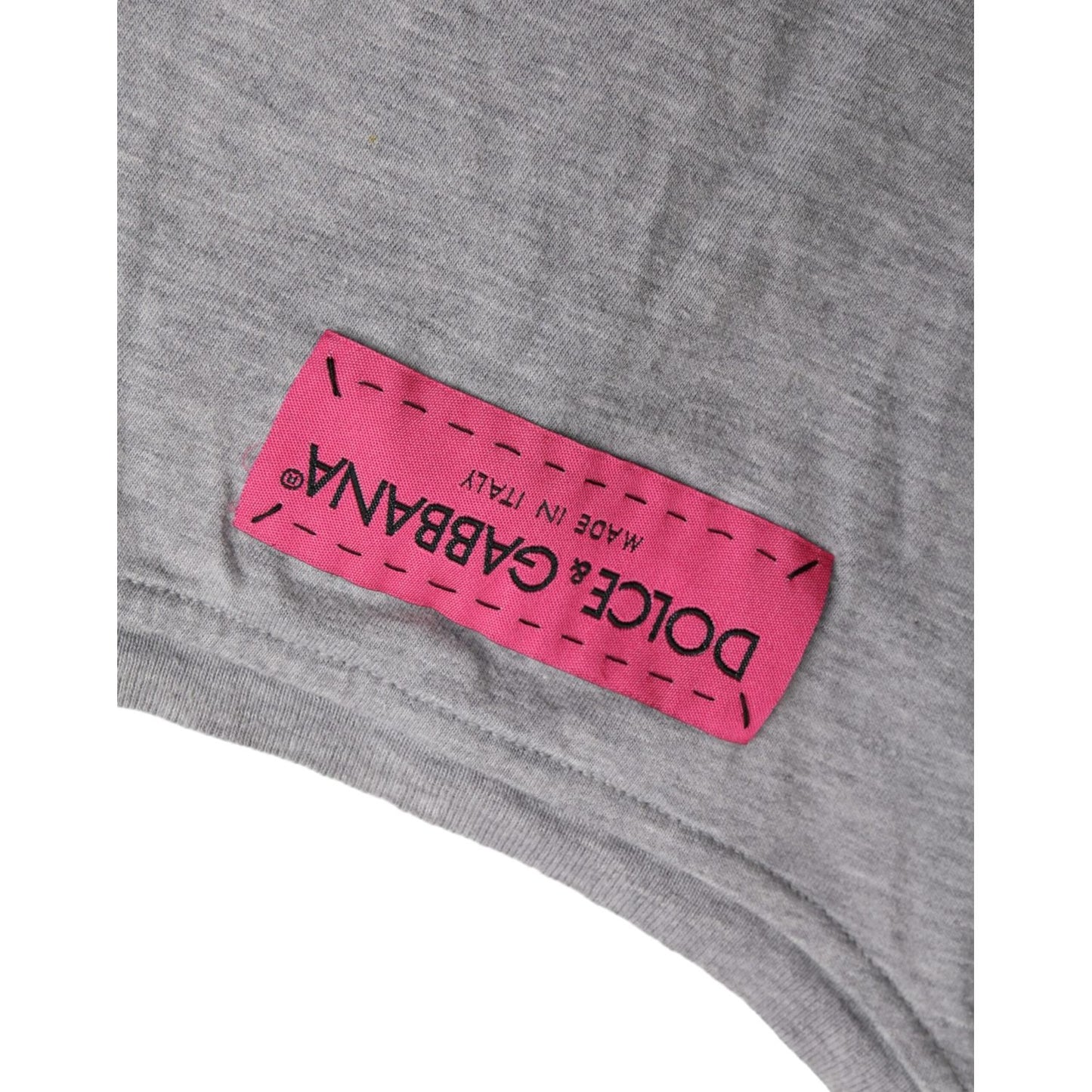 Dolce & Gabbana Gray Cotton L'Amore E'Bellezza Top T-shirt Dolce & Gabbana Rosy Brown
