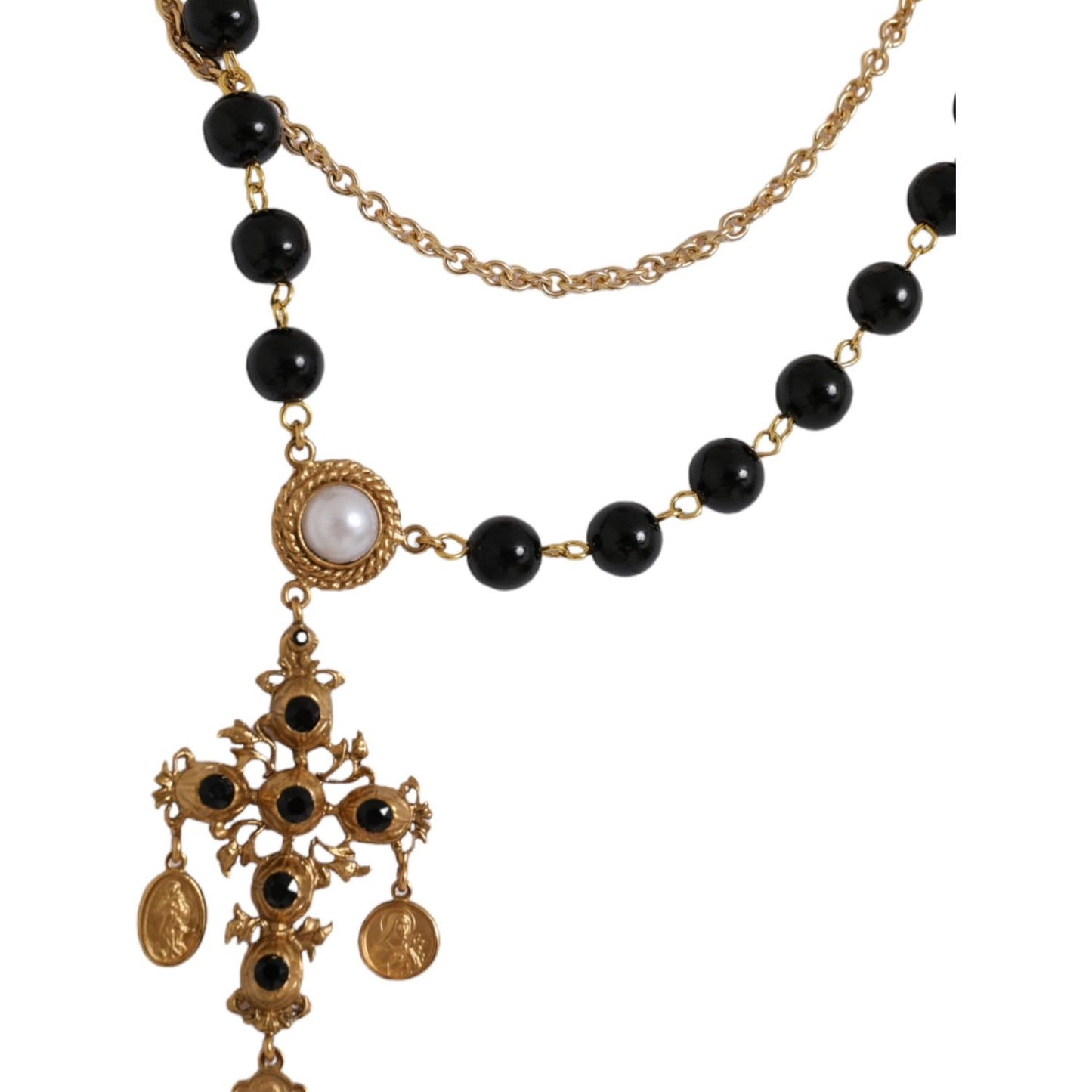 Dolce & Gabbana White Cotton Necklace Short Sleeves T-shirt Dolce & Gabbana Sienna