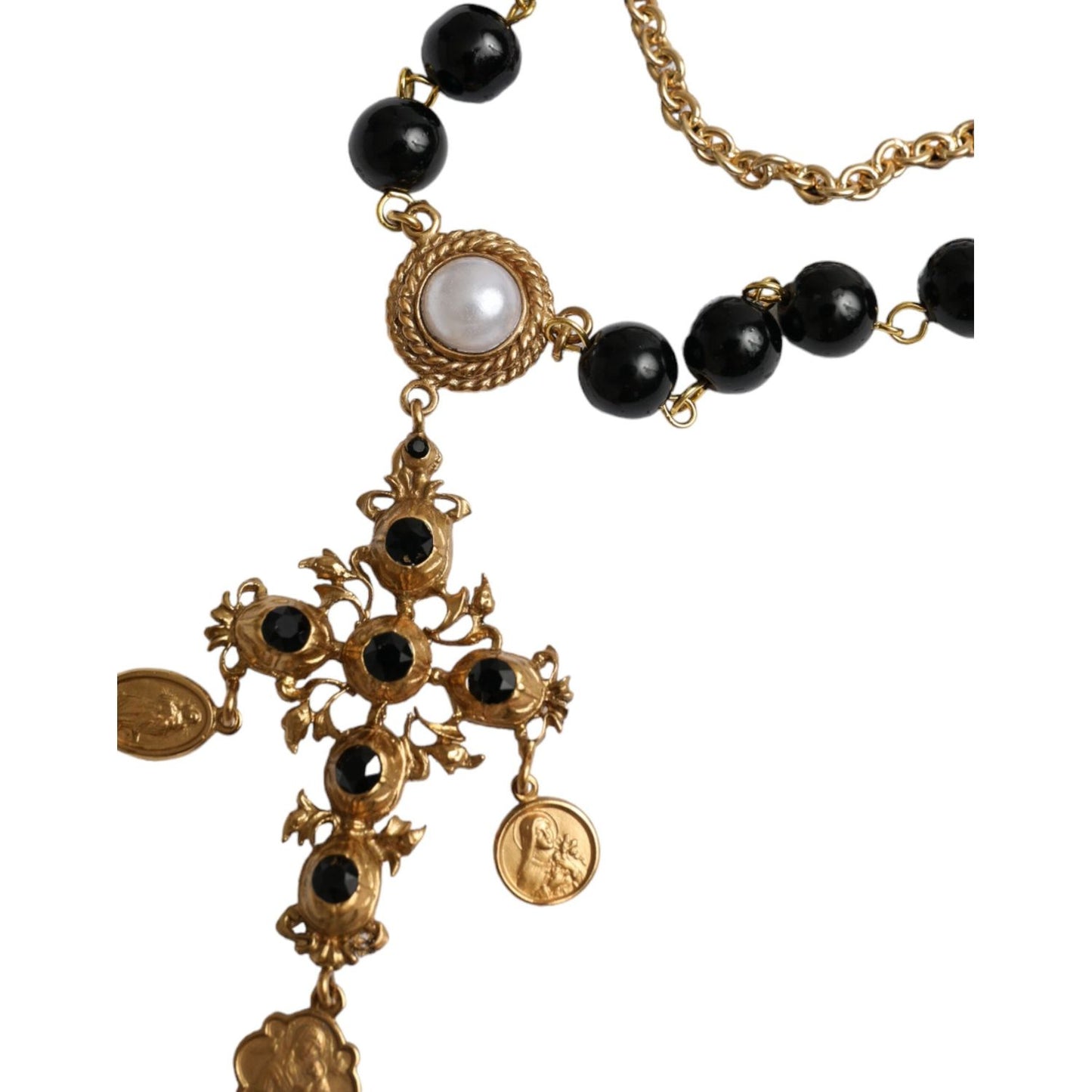 Dolce & Gabbana White Cotton Necklace Short Sleeves T-shirt Dolce & Gabbana Dark Olive Green