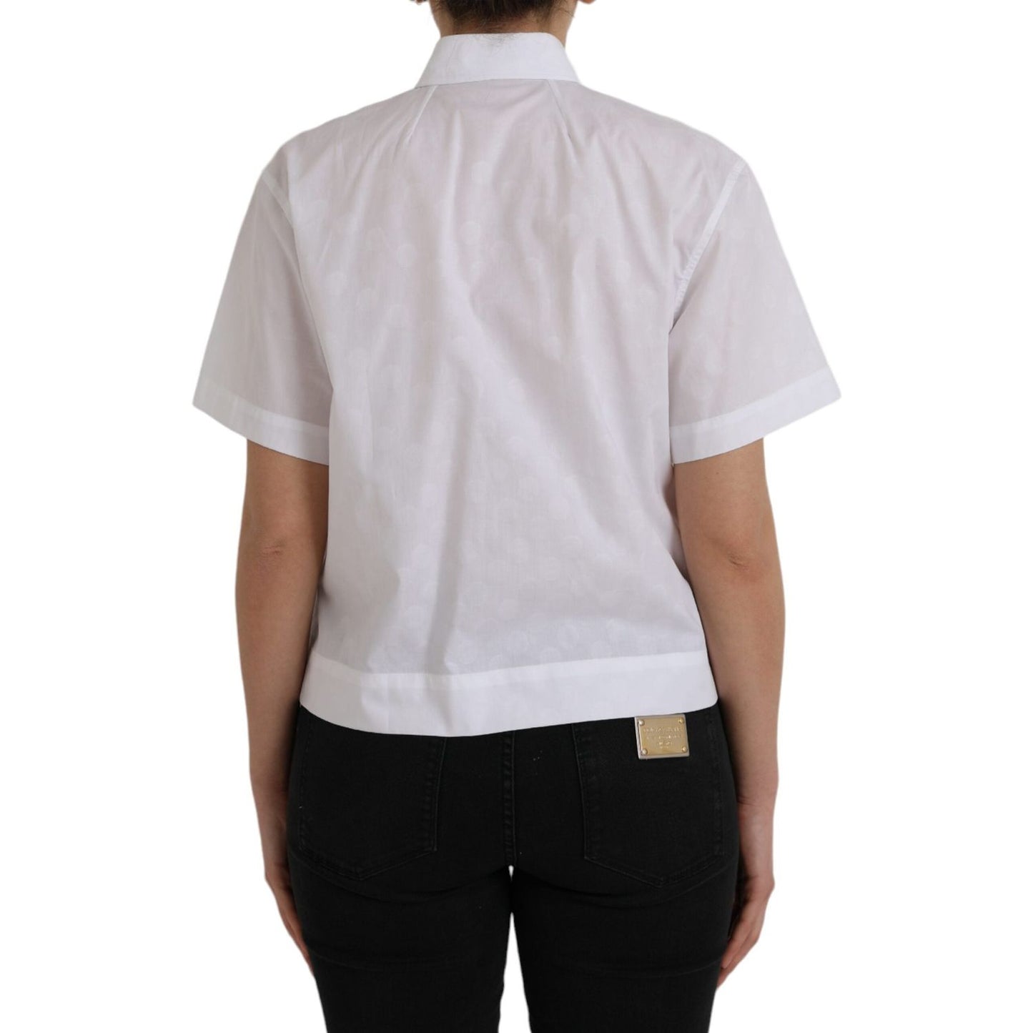 Dolce & Gabbana White Collared Short Sleeve Polo Shirt Top Dolce & Gabbana Gray