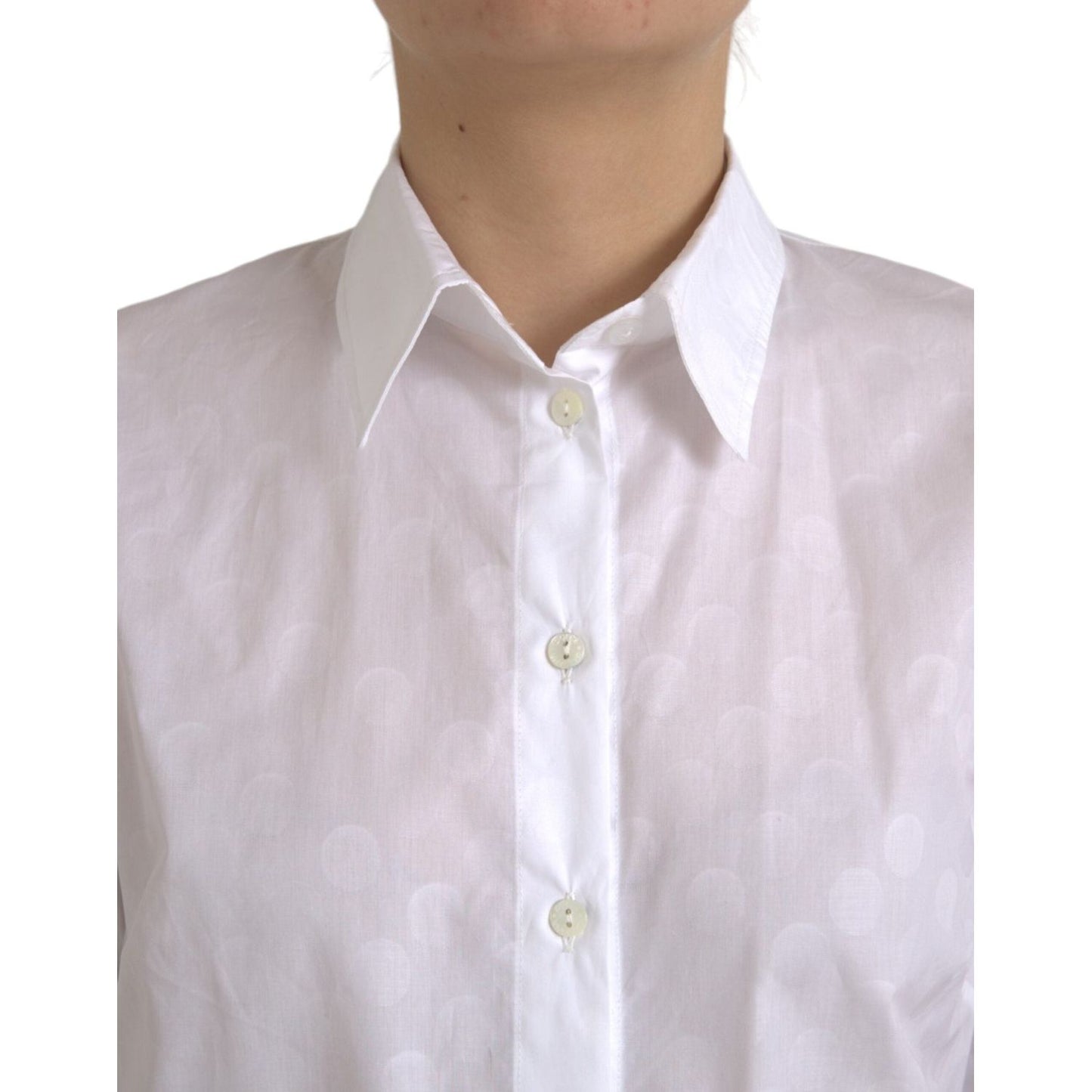 Dolce & Gabbana White Collared Short Sleeve Polo Shirt Top Dolce & Gabbana Light Gray