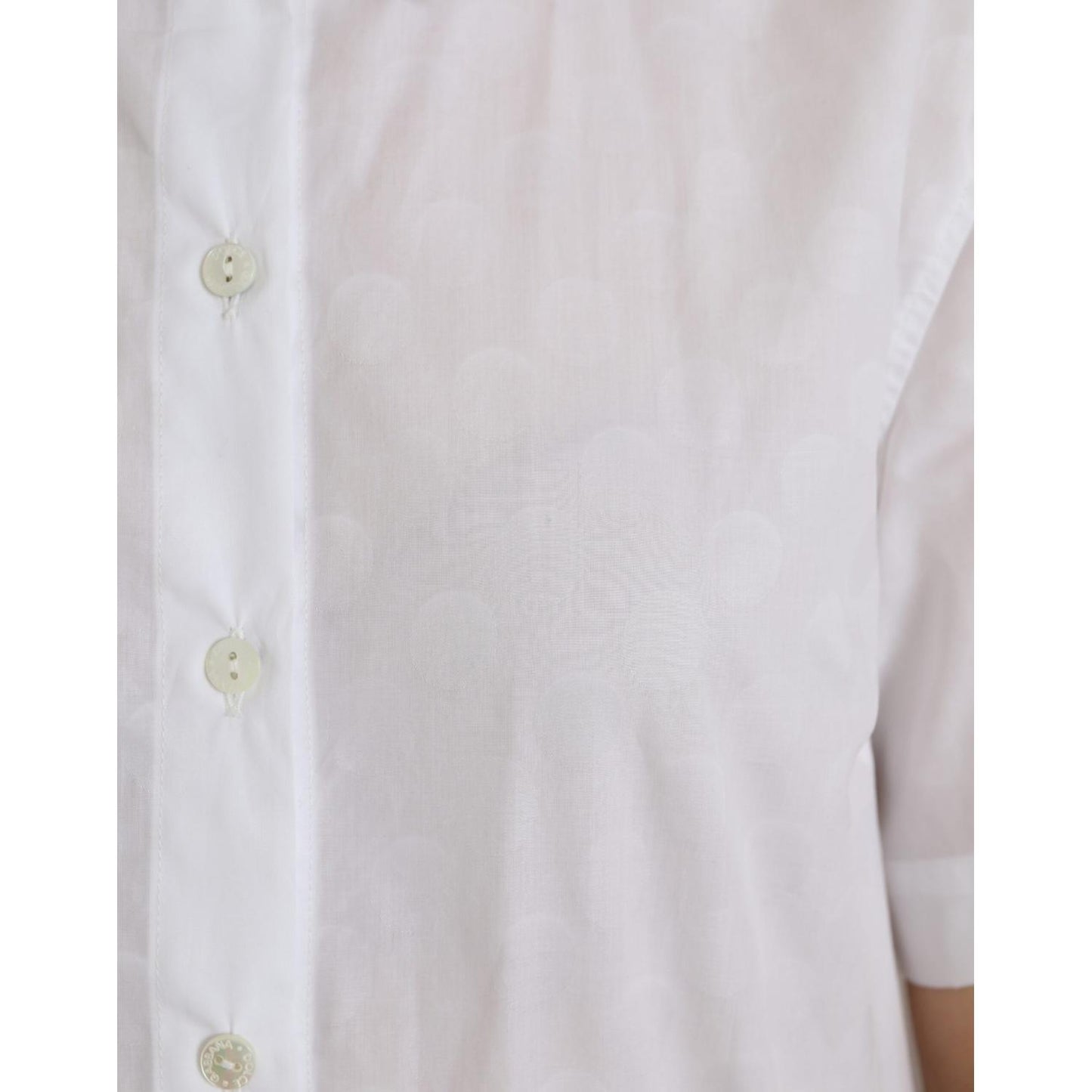 Dolce & Gabbana White Collared Short Sleeve Polo Shirt Top Dolce & Gabbana Light Gray