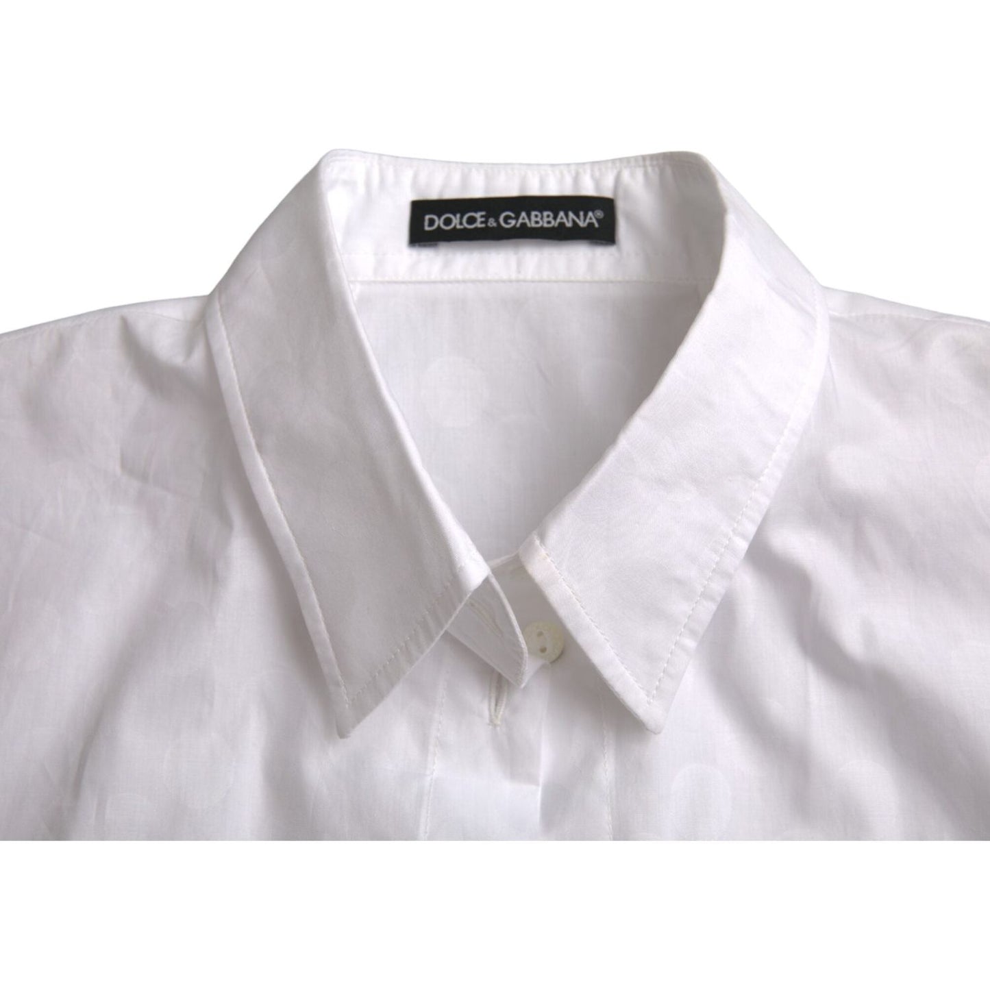 Dolce & Gabbana White Collared Short Sleeve Polo Shirt Top Dolce & Gabbana Light Gray
