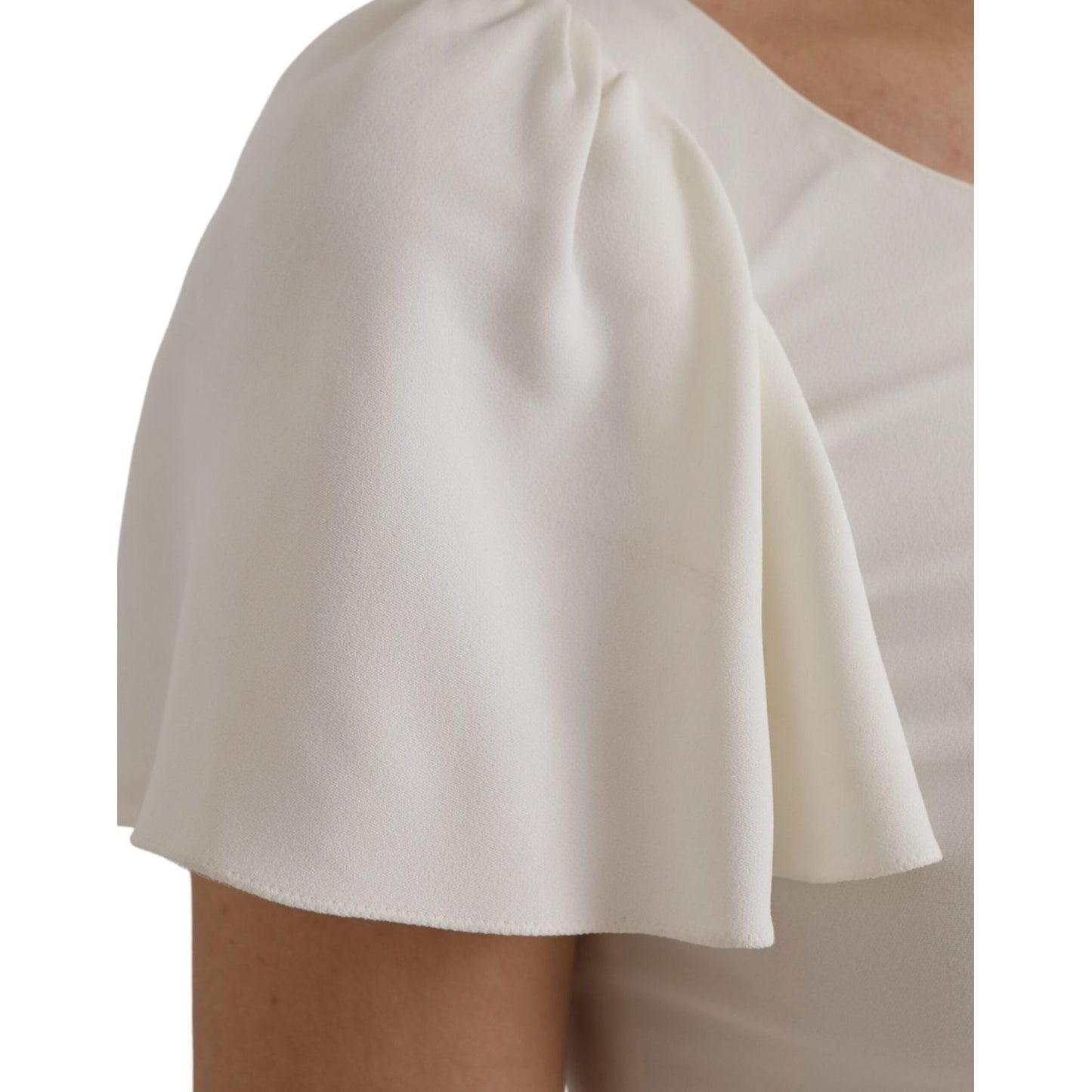 Dolce & Gabbana White Viscose Round Neck Short Sleeves Top Dolce & Gabbana Dark Gray