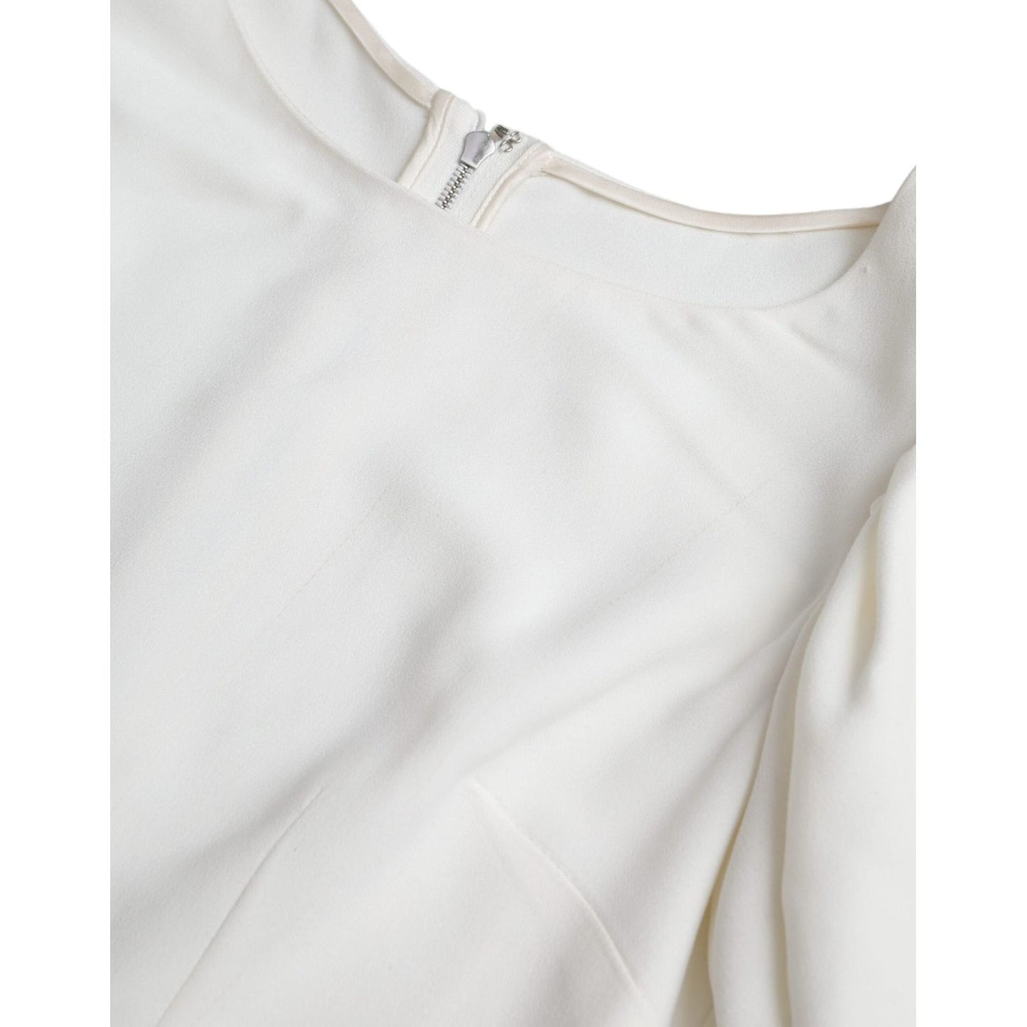 Dolce & Gabbana White Viscose Round Neck Short Sleeves Top Dolce & Gabbana Light Gray