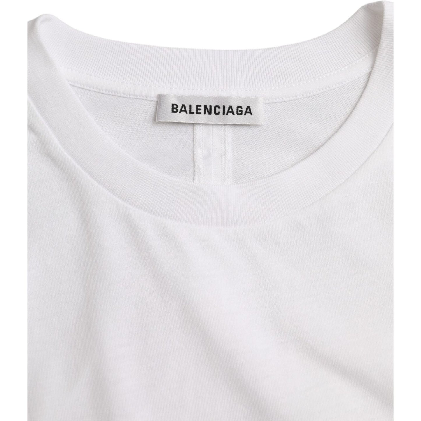 Balenciaga White Cotton Crew Neck Short Sleeves T-shirt Balenciaga Light Gray