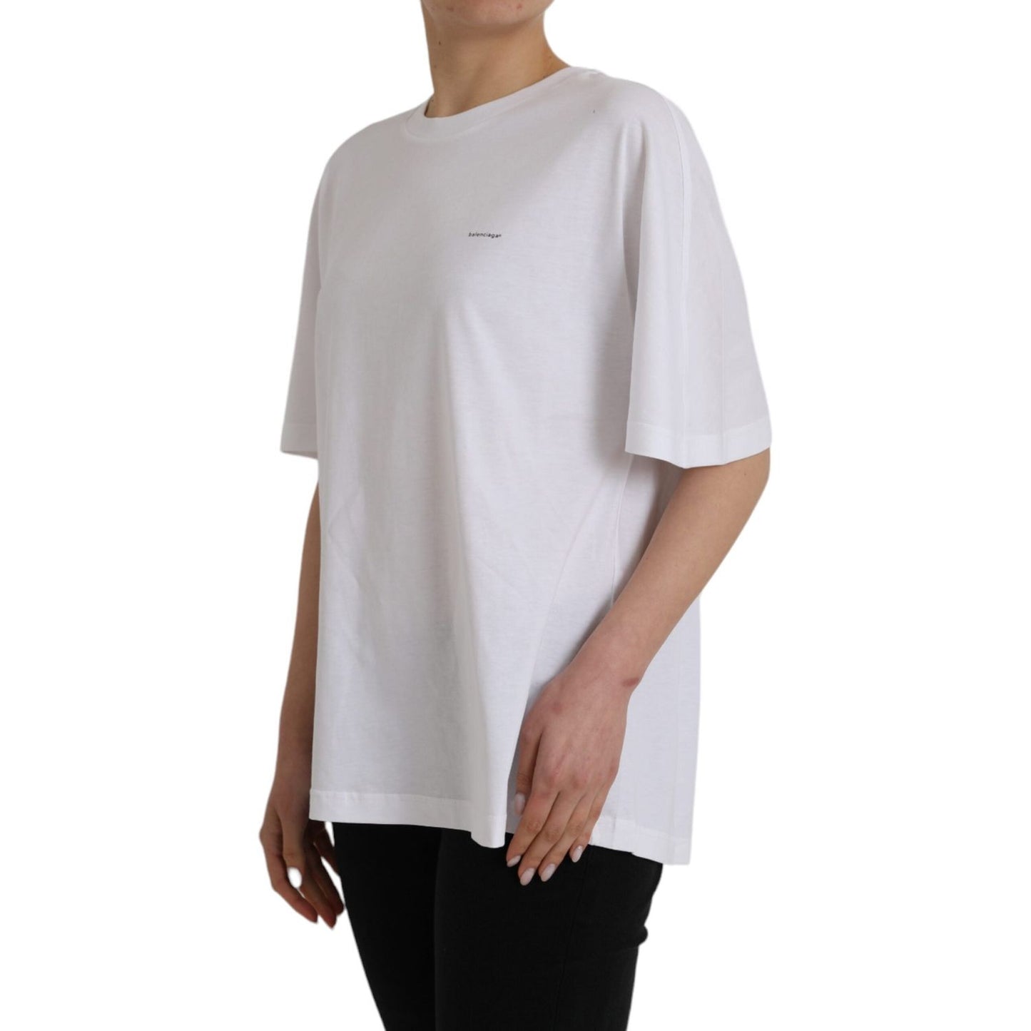 Balenciaga White Cotton Crew Neck Short Sleeves T-shirt Balenciaga Gray