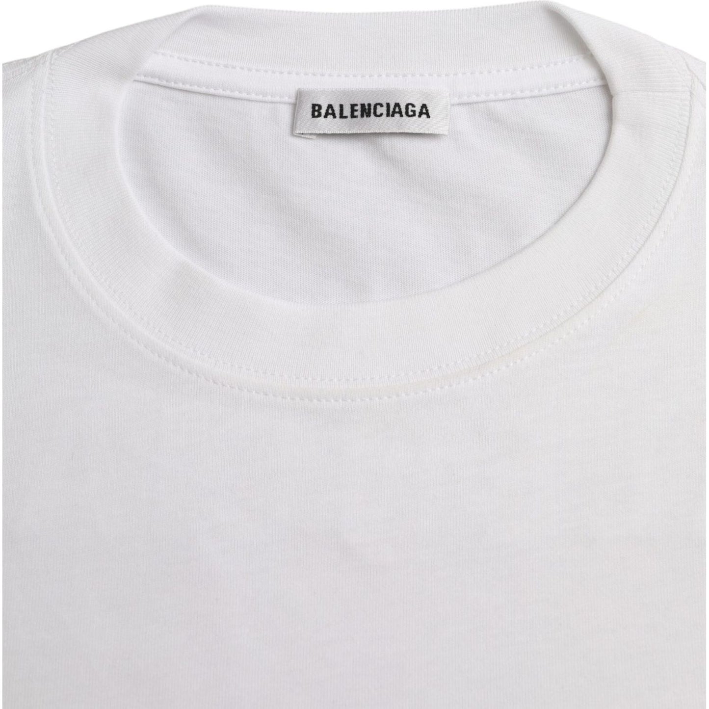 Balenciaga White Cotton Crew Neck Short Sleeves Tee T-shirt Balenciaga Light Gray