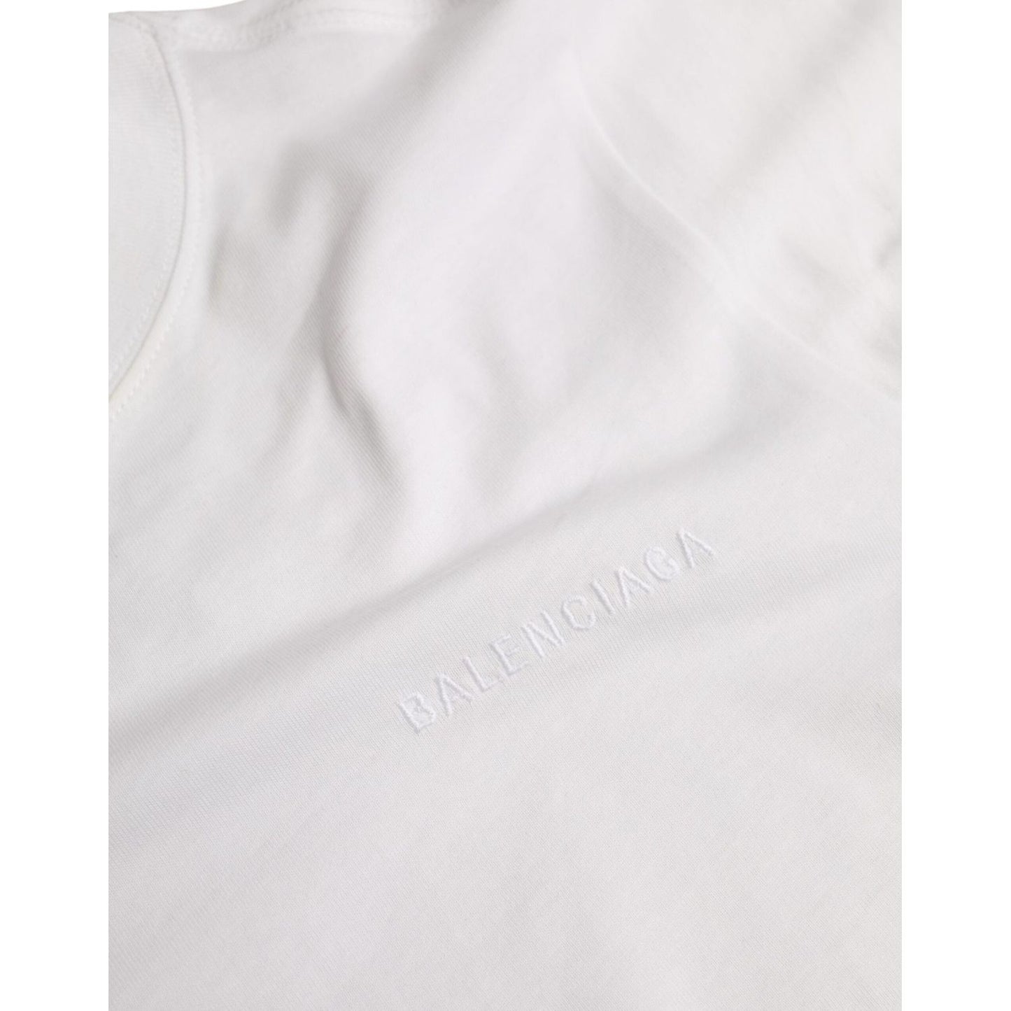 Balenciaga White Cotton Crew Neck Short Sleeves Tee T-shirt Balenciaga Light Gray