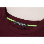 Dolce & Gabbana Bordeaux D&G Print Round Neck Cotton T-shirt Dolce & Gabbana Light Gray