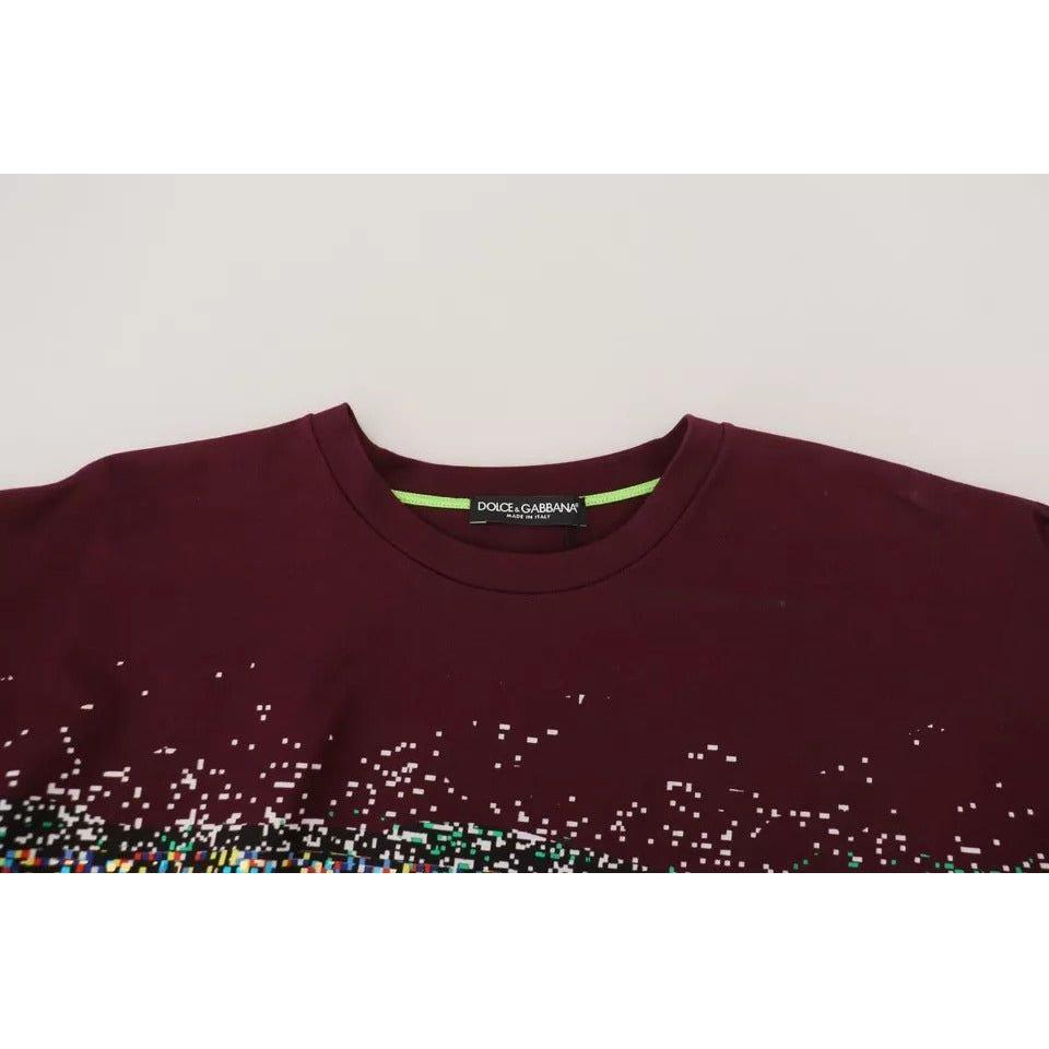 Dolce & Gabbana Bordeaux D&G Print Round Neck Cotton T-shirt Dolce & Gabbana Black