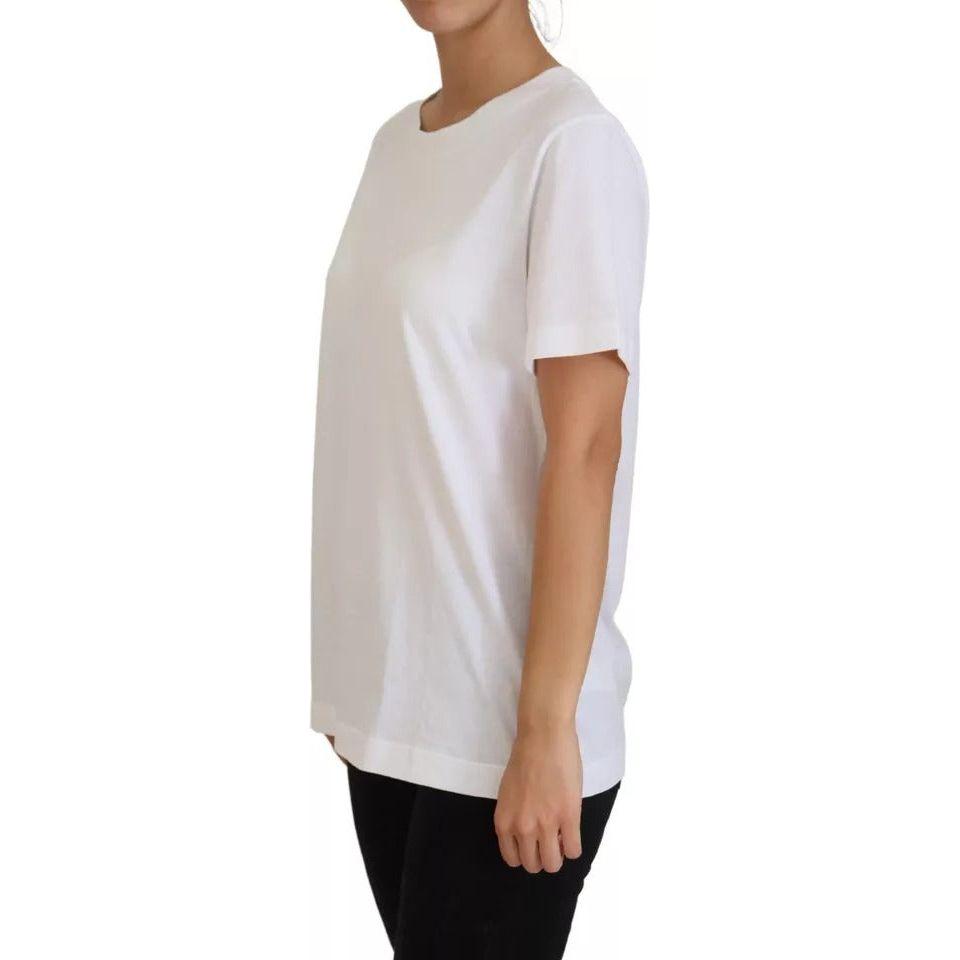 Dolce & Gabbana Optical White Printed Short Sleeves Top Dolce & Gabbana Light Gray