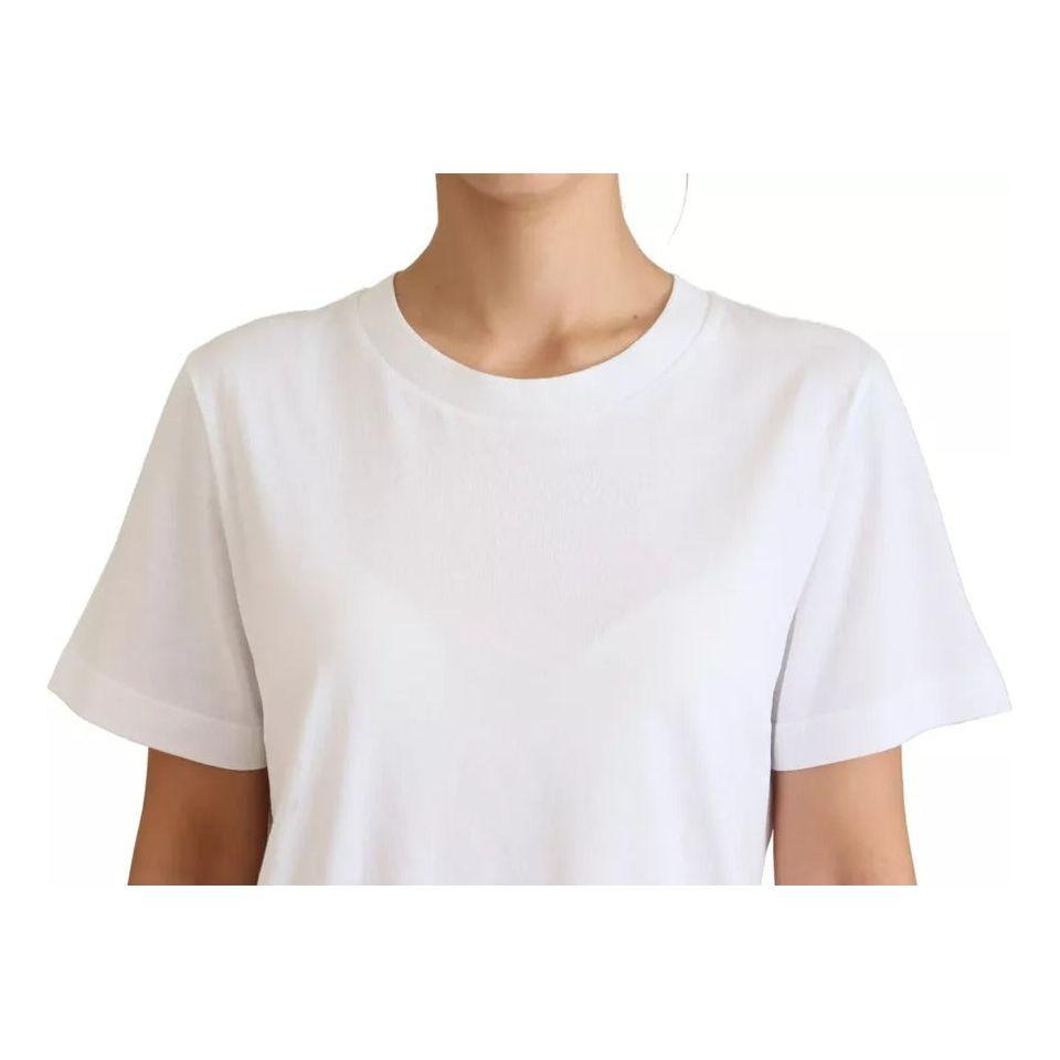 Dolce & Gabbana Optical White Printed Short Sleeves Top Dolce & Gabbana Light Gray