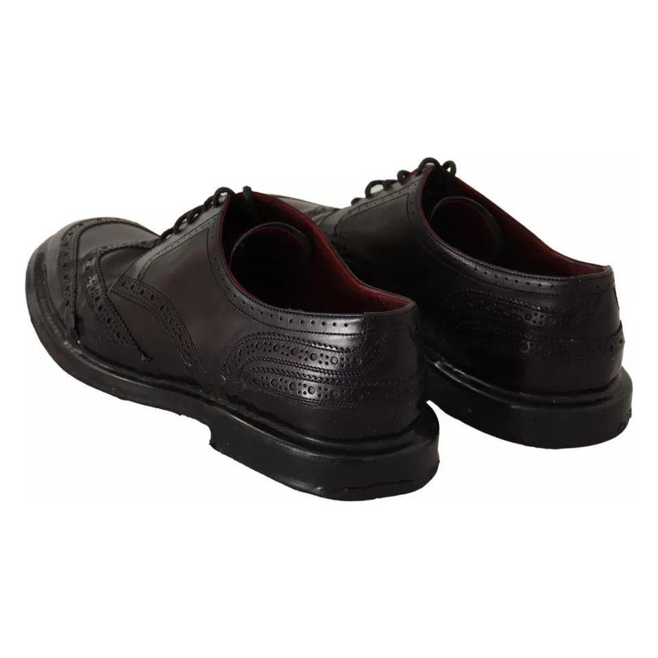 Dolce & Gabbana Black Leather Brogue Oxford Dress Shoes Dolce & Gabbana Black