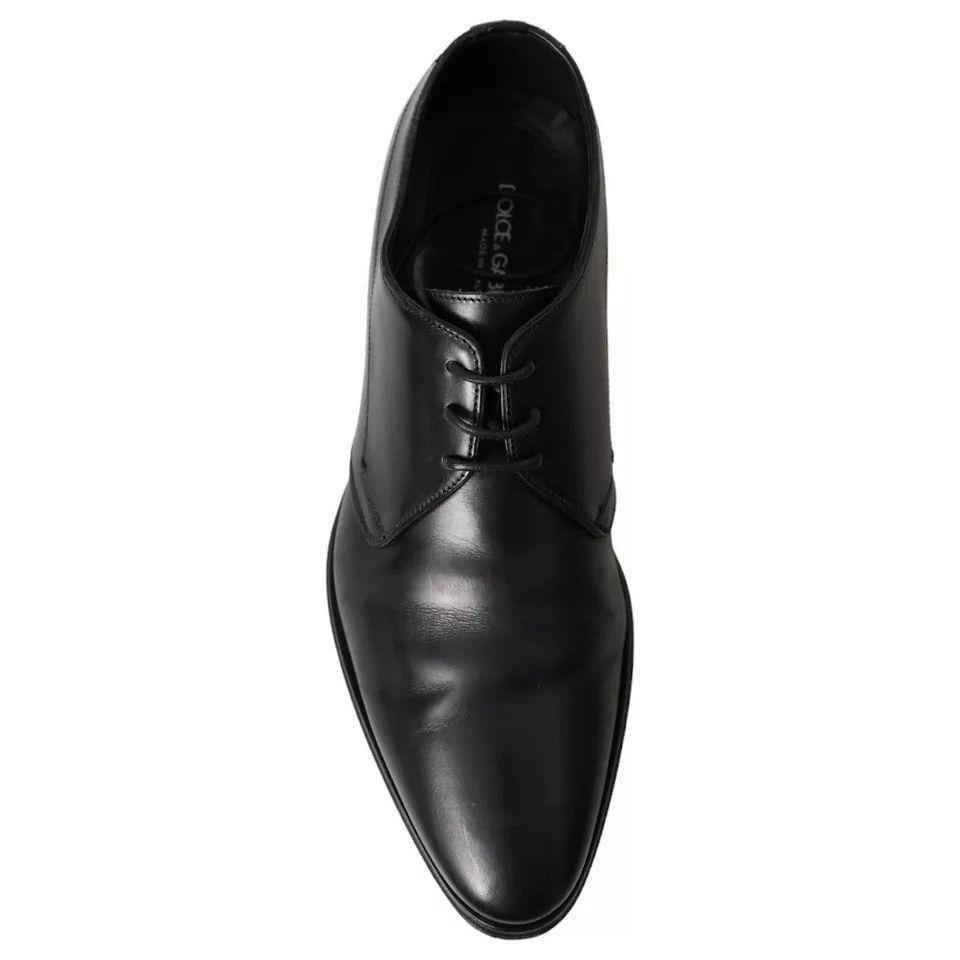 Dolce & Gabbana Black Leather Derby Formal Dress Men Shoes Dolce & Gabbana Black
