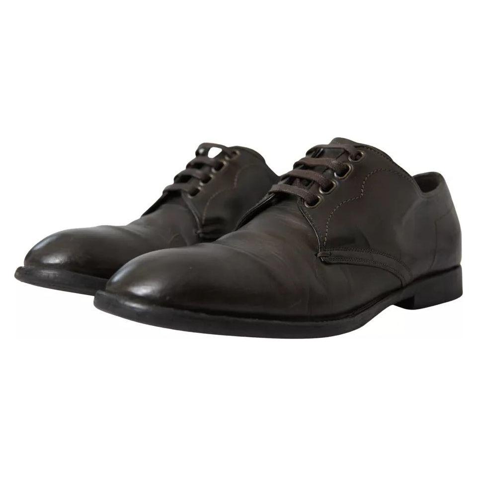 Dolce & Gabbana Green Leather Mens Formal Dress Shoes Dolce & Gabbana Dark Slate Gray