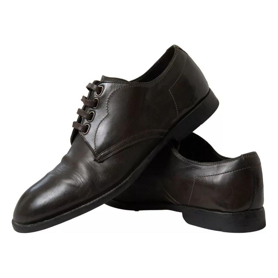 Dolce & Gabbana Green Leather Mens Formal Dress Shoes Dolce & Gabbana Black