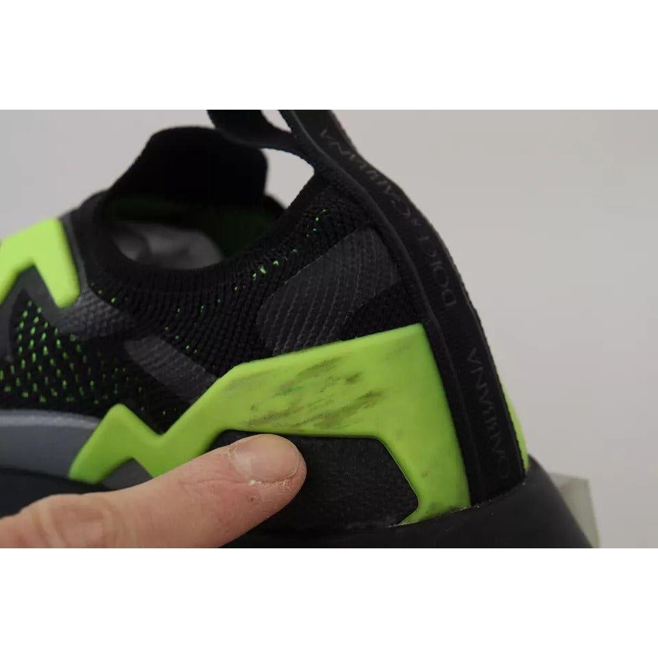Dolce & Gabbana Black Yellow SORRENTO Sport Stretch Sneakers Shoes Dolce & Gabbana Gray