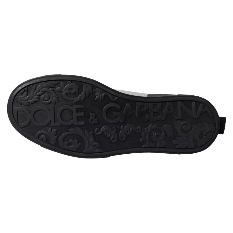 Dolce & Gabbana Black Silver Logo Mid Top Men Sneakers Shoes Dolce & Gabbana Black