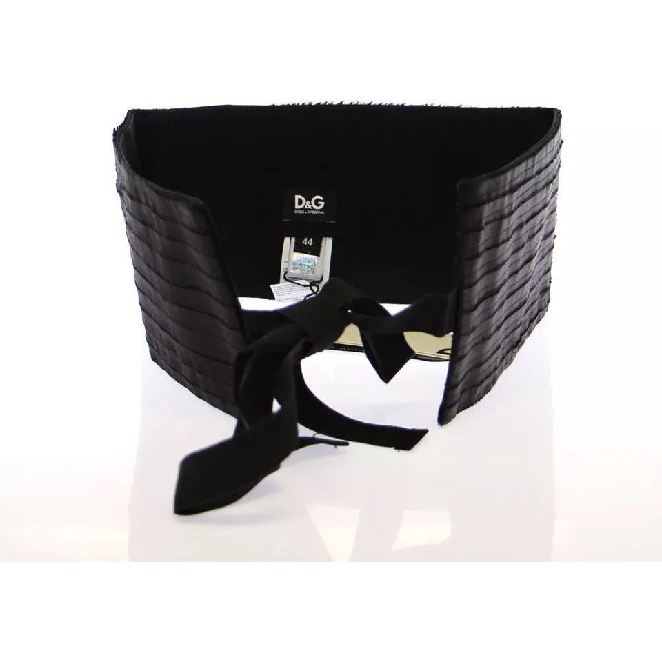 Dolce & Gabbana Black Silk Womens Waist Cummerbund Dolce & Gabbana Black