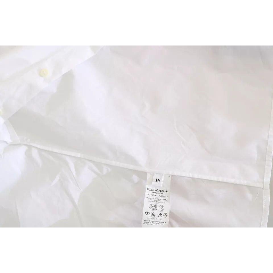 Dolce & Gabbana White Collared Short Sleeve Polo Shirt Top Dolce & Gabbana Light Gray