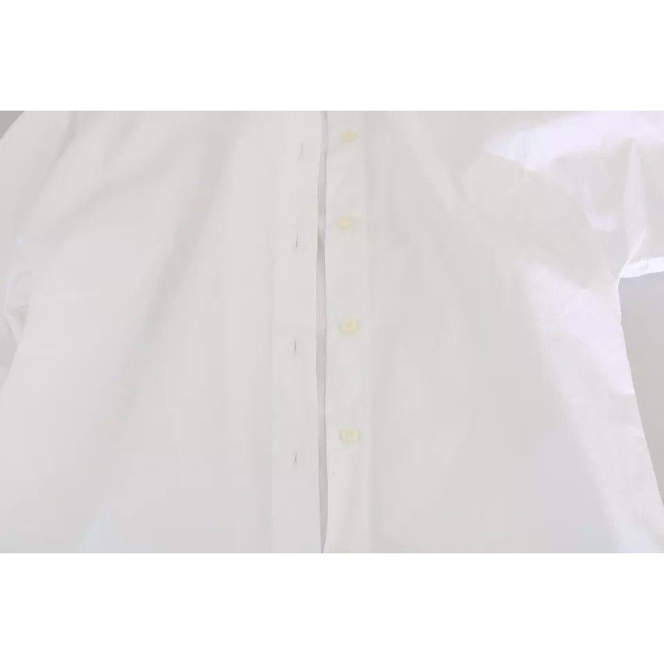 Dolce & Gabbana White Collared Short Sleeve Polo Shirt Top Dolce & Gabbana Light Gray