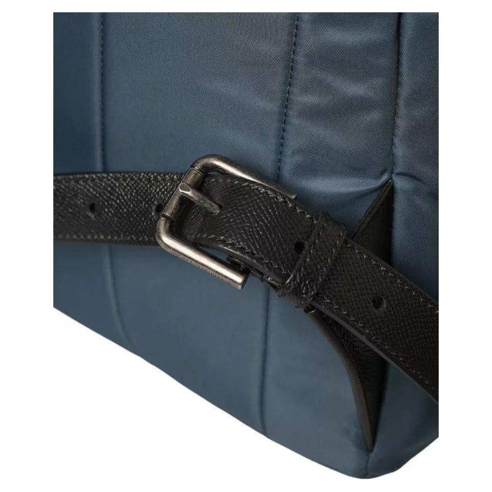 Dolce & Gabbana Blue Nylon #DGFamily Patch Men Backpack Bag Dolce & Gabbana Dark Slate Gray