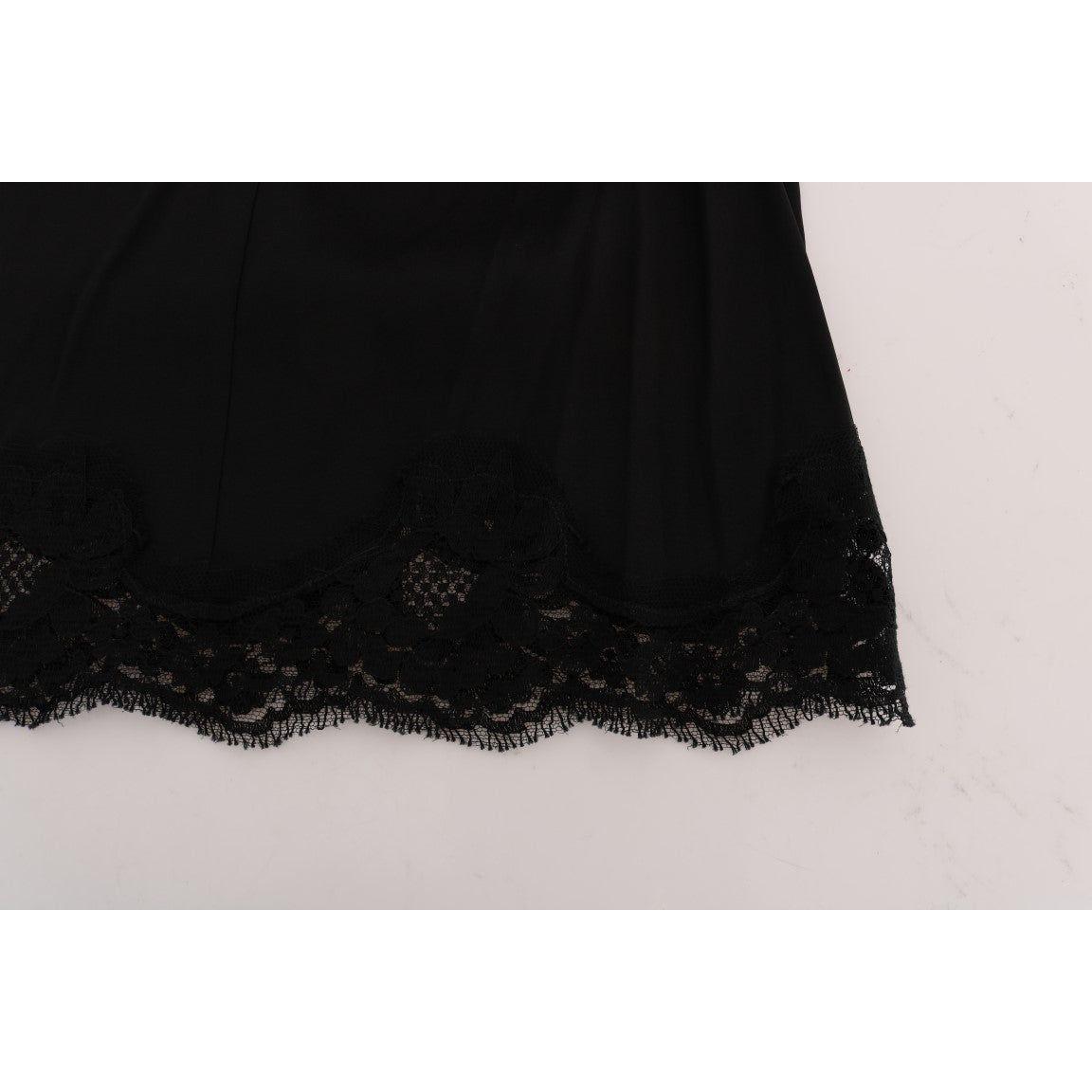 Dolce & Gabbana Elegant Floral Lace A-Line Mini Skirt Dolce & Gabbana Black
