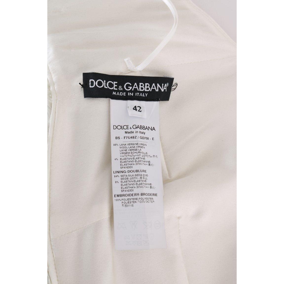 Dolce & Gabbana Sequined Bustier Top in Vibrant Tones Dolce & Gabbana Light Gray