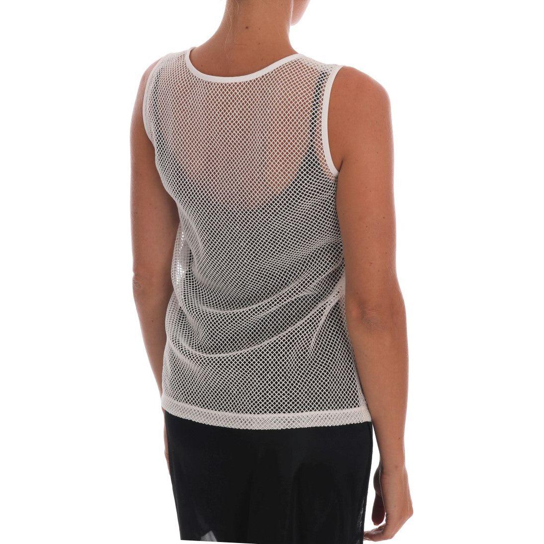 Dolce & Gabbana Sleeveless Transparent Net Tank Top Dolce & Gabbana Dim Gray
