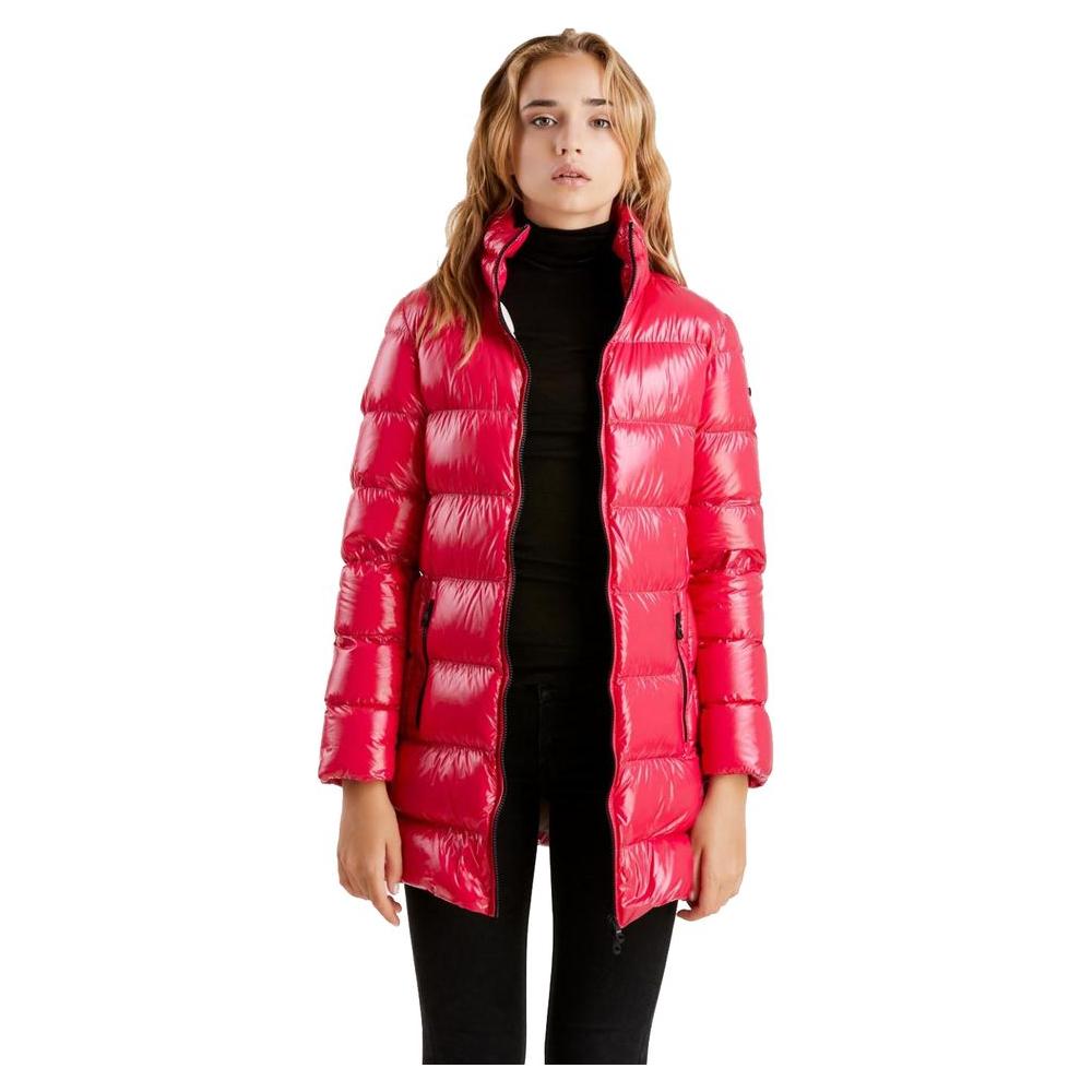 Refrigiwear Fuchsia Shimmer Long Down Jacket Refrigiwear Black