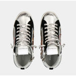 Philippe Model Elegant Gray Leather Sneakers with Sequin Details Philippe Model Lavender