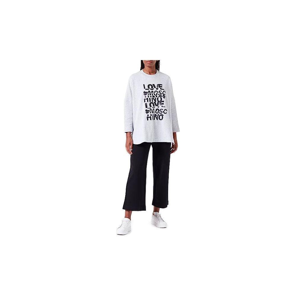 Love Moschino Gray Cotton Women Sweater Love Moschino Light Gray