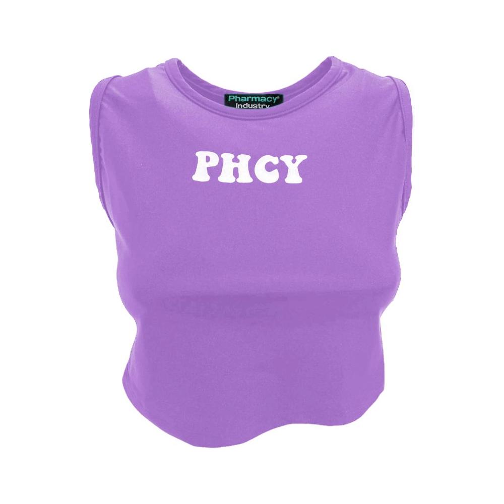 Pharmacy Industry Sleeveless Lycra Top with Chest Logo Pharmacy Industry Medium Purple