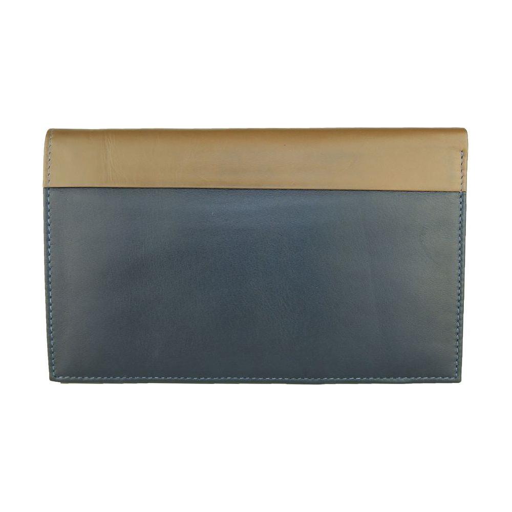 Cavalli Class Blue Leather Men Wallet MAN WALLETS Cavalli Class Dim Gray