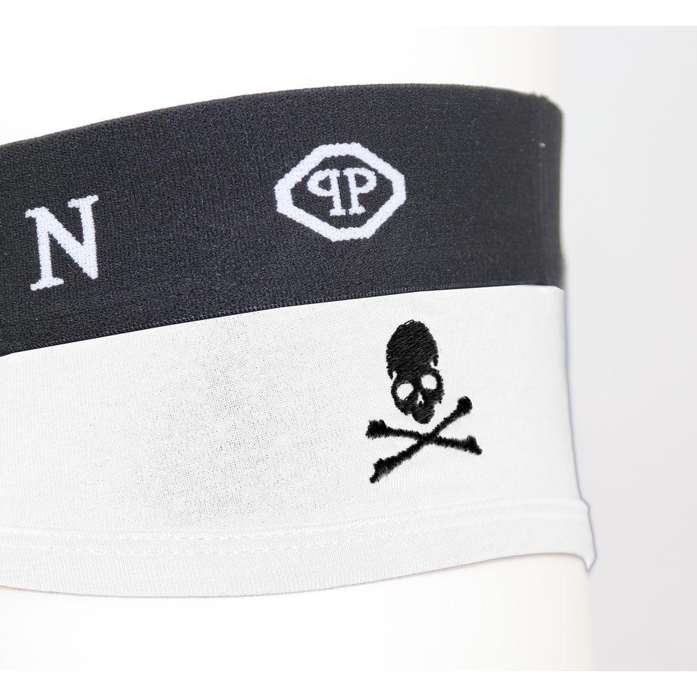 Philipp Plein White Cotton Men Boxer Short PH-6416-XL